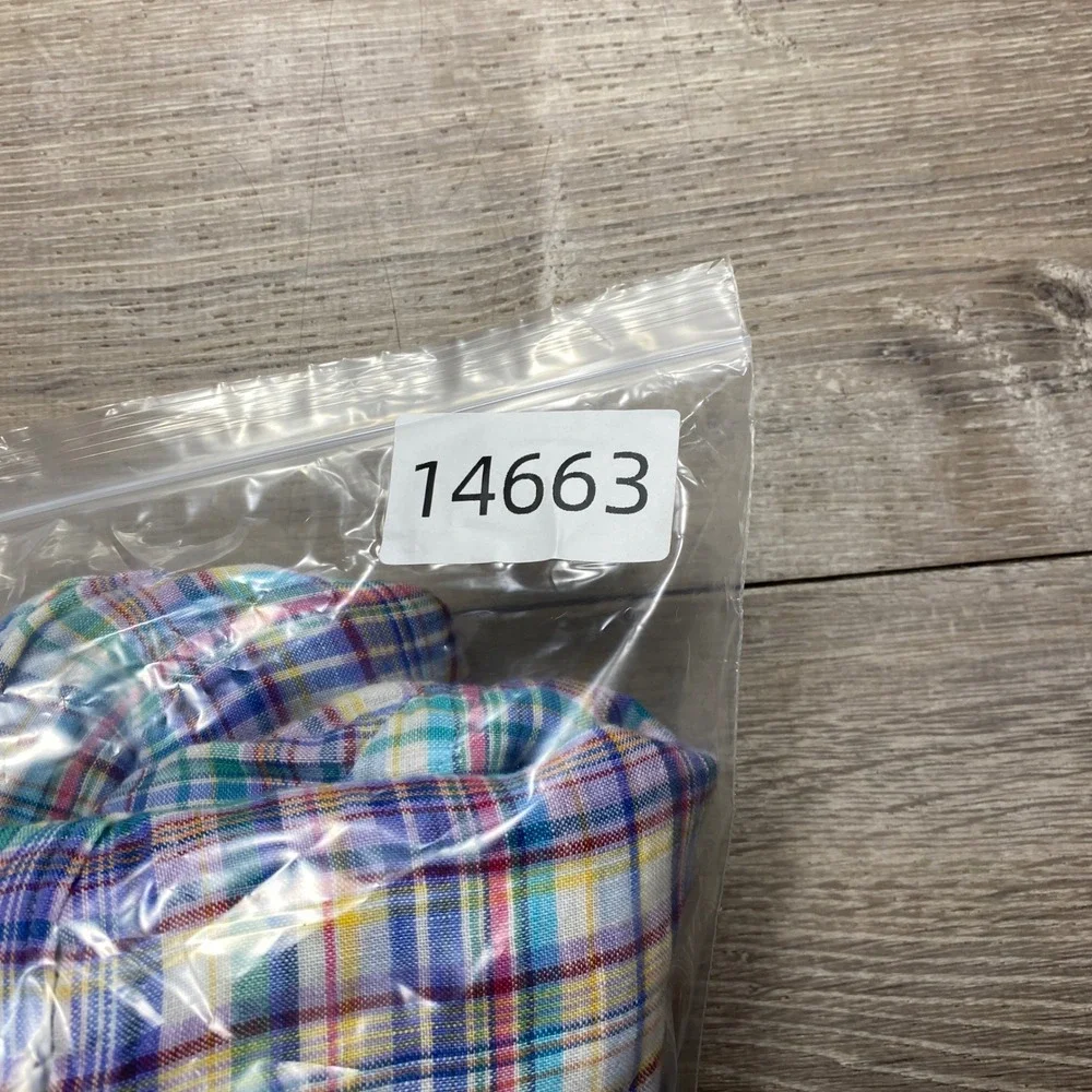 Polo Ralph Lauren Shirt Down Mens Small Plaid 100% Linen Classic Fit